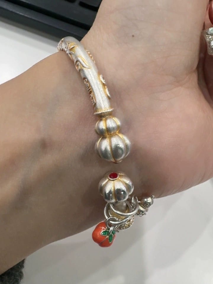 |Wealth|Love|Fortune Pumpkin Bracelet – 925 Silver Dual-Promise Jewelry for Money & Soulmate Luck
