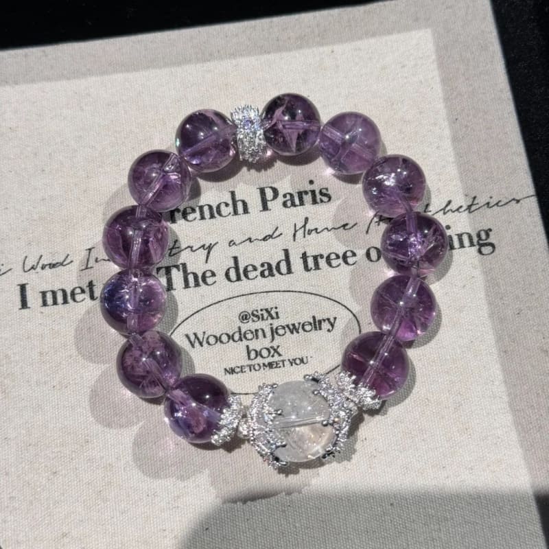 |Wealth| Career And Studies|Crazy Rich Natural Brazilian Amethyst Wisdom Stone and Yellow Crystal Wealth Stone Bracelet