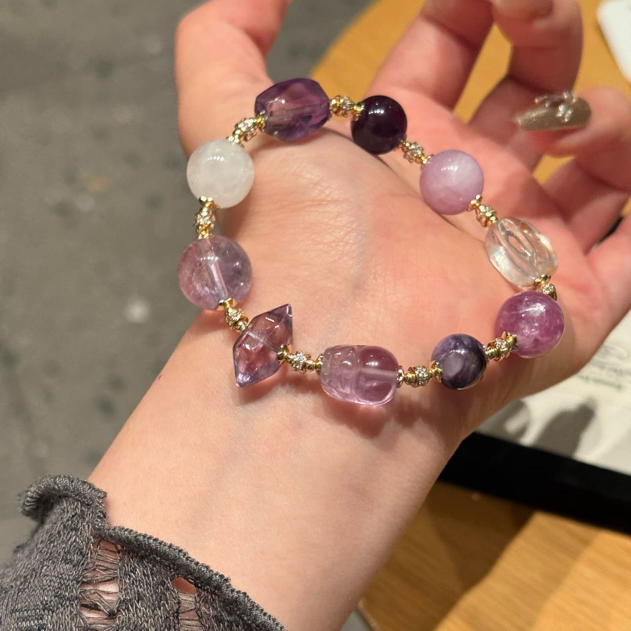 |Wealth|Career And Studies|Amethyst Pi Xiu Energy-Enhancing Attracts Wealth And Opportunities Crystal Bracelet