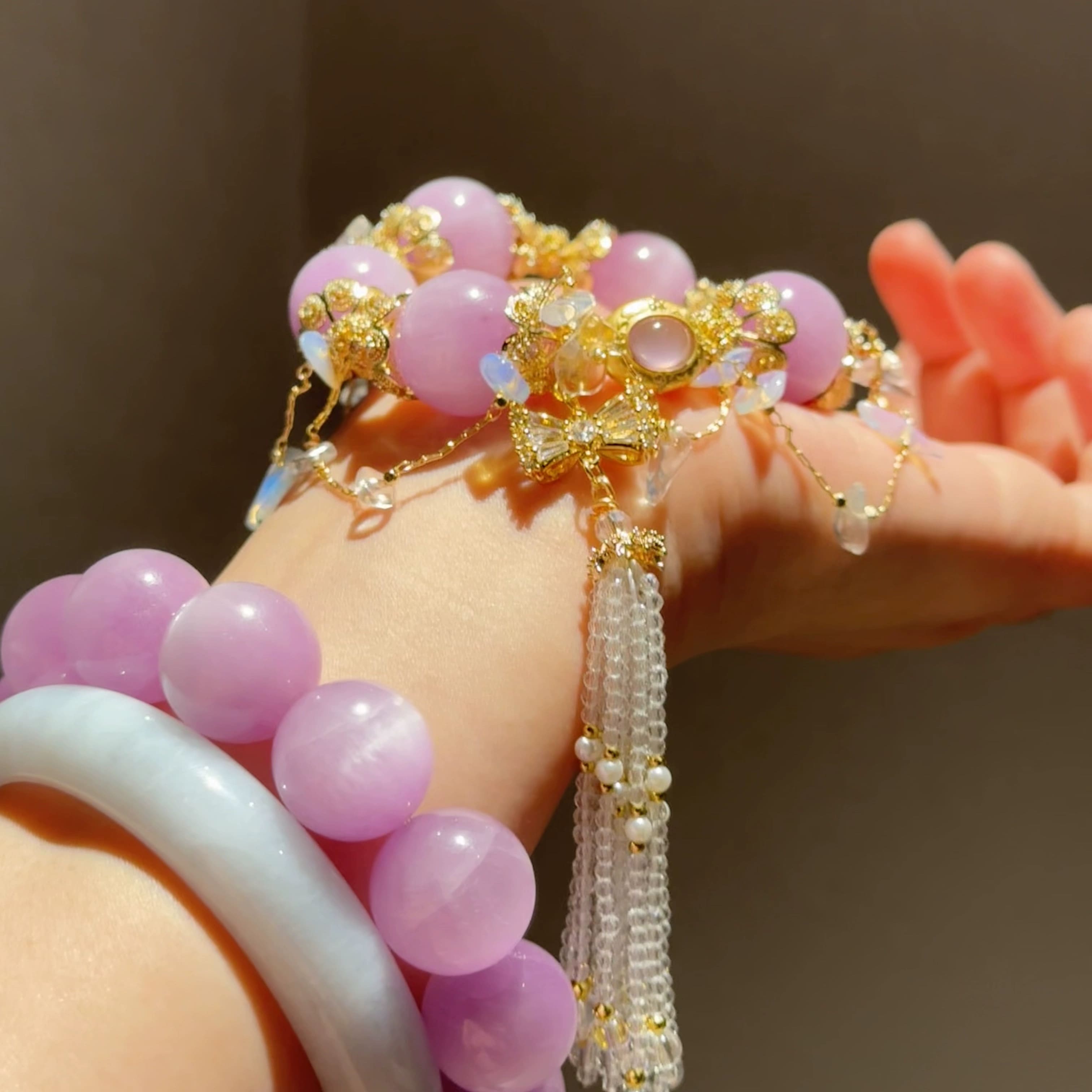 |Career And Studies |Love & Light Cuff – Kunzite + 14K Gold for Emotional Balance