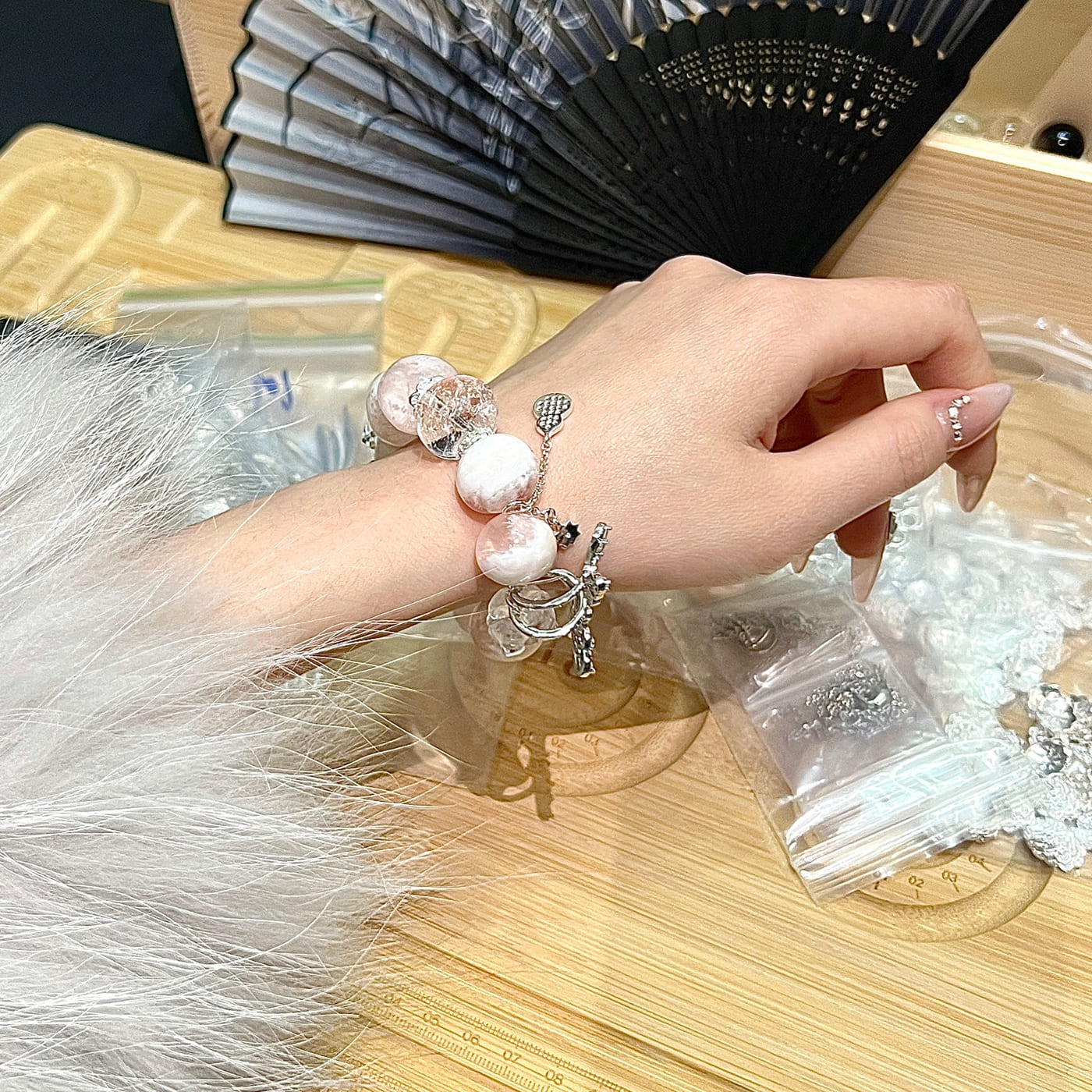 |Love|Magnetic Charm Cuff – Crystal Beads for Love & Social Success