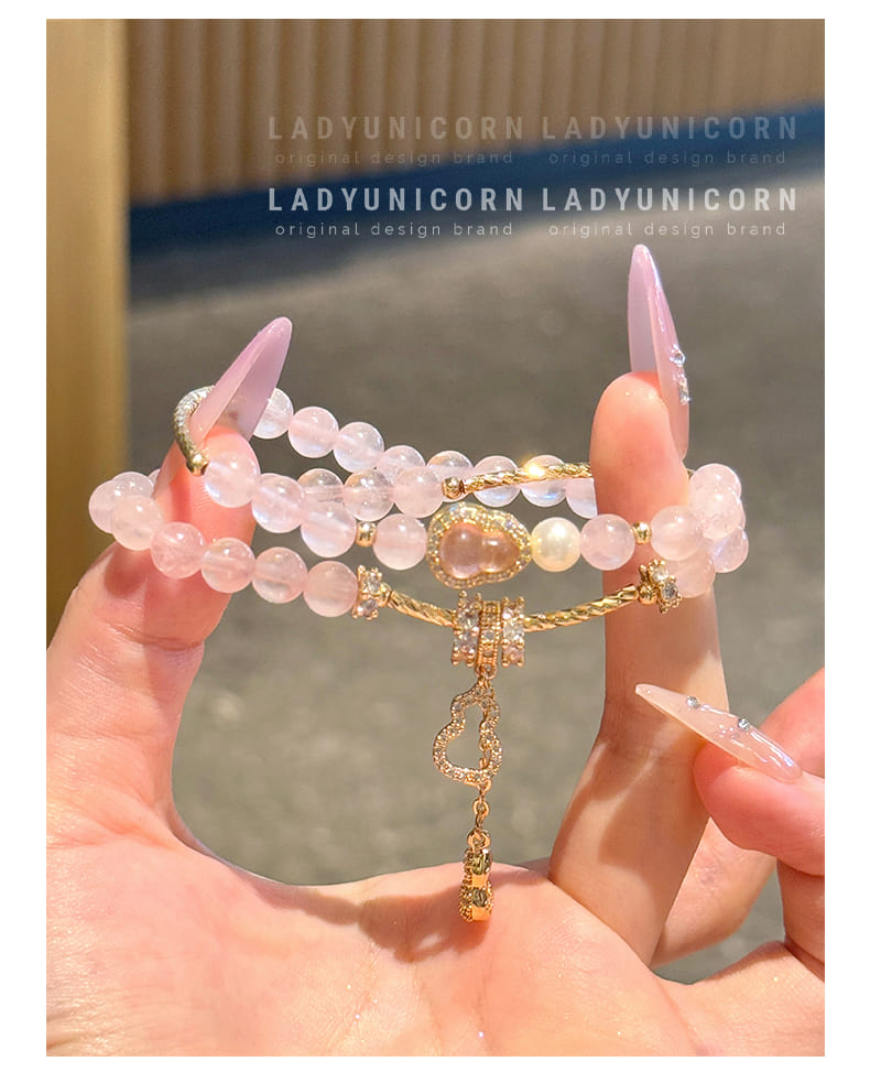 | Wealth | Love | Love & Career Success – 3 Best-Selling Crystal Styles for Luck & Romance-Triple Rose Quartz Bracelet Set