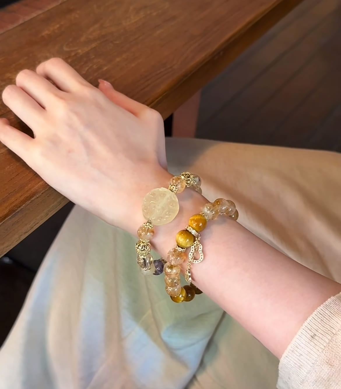 | Wealth | Money-Attracting Gourd, Golden Tiger's Eye and Yellow Crystal Bracelet
