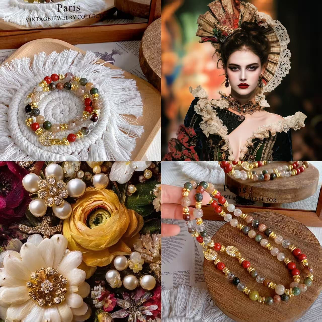 |Wealth|Career|Health|The Symbol Of Wealth And Honor, The Green Ghost  Is Paired With The Red Cinnabar For Safety And Warding Off Evil Spirits. It Is A Baroque-Style Crystal Bracelet