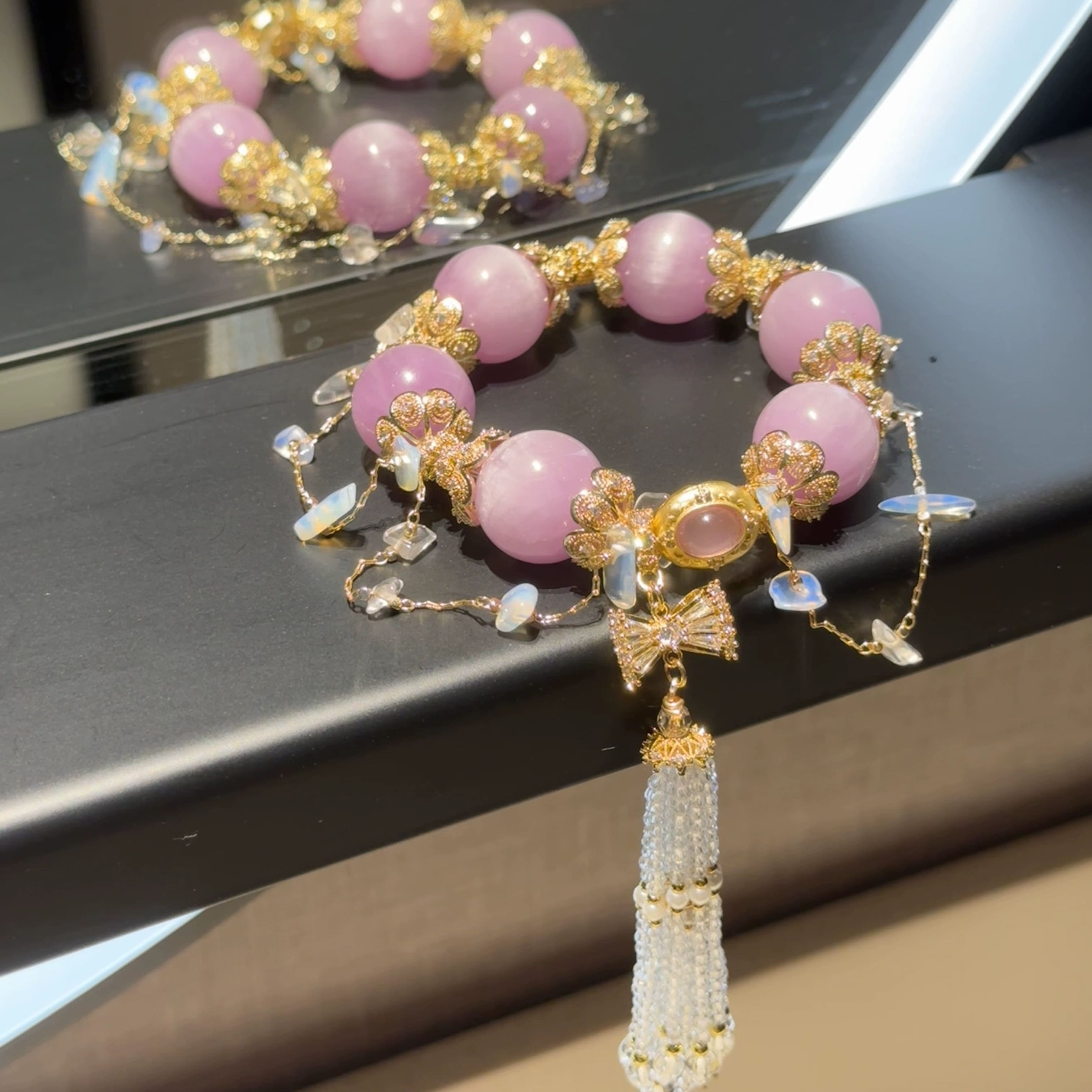 |Career And Studies |Love & Light Cuff – Kunzite + 14K Gold for Emotional Balance