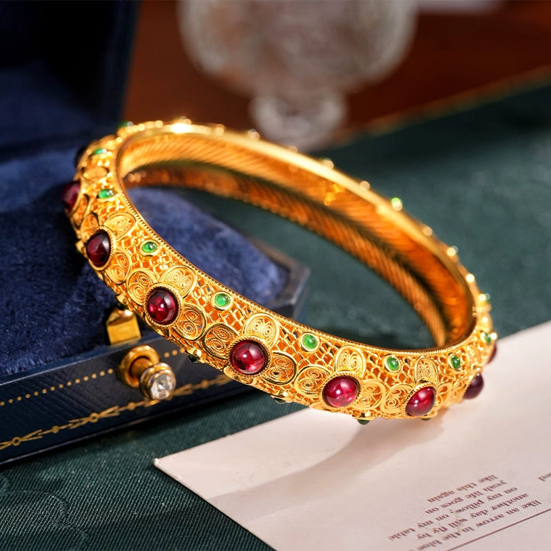 |Wealth|Career|Royal Elegance Filigree Bracelet – 925 Silver Victorian Jewelry Openwork Cuff