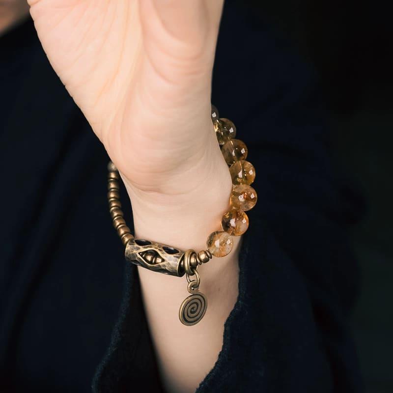 |Wealth|Unisex|Wealth Magnet Citrine & Brass Bracelet – Unisex Money-Attracting Power