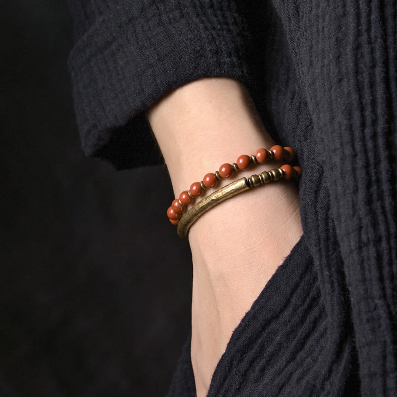 |Unisex| Energy Shield & Vitality Bracelet – Black Obsidian, Red Jasper & Moss Agate for Protection & Renewal