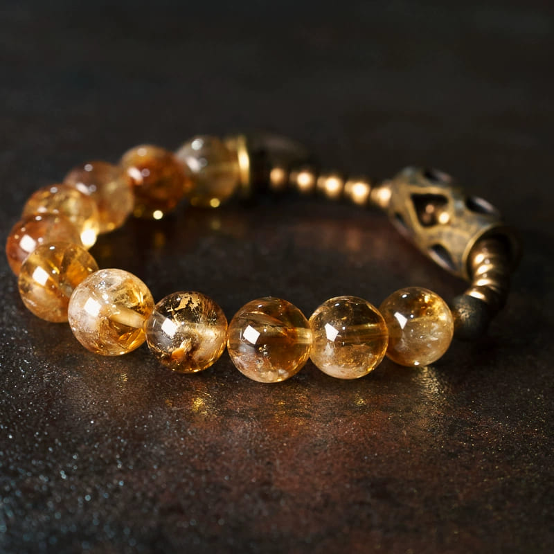 |Wealth|Unisex|Wealth Magnet Citrine & Brass Bracelet – Unisex Money-Attracting Power