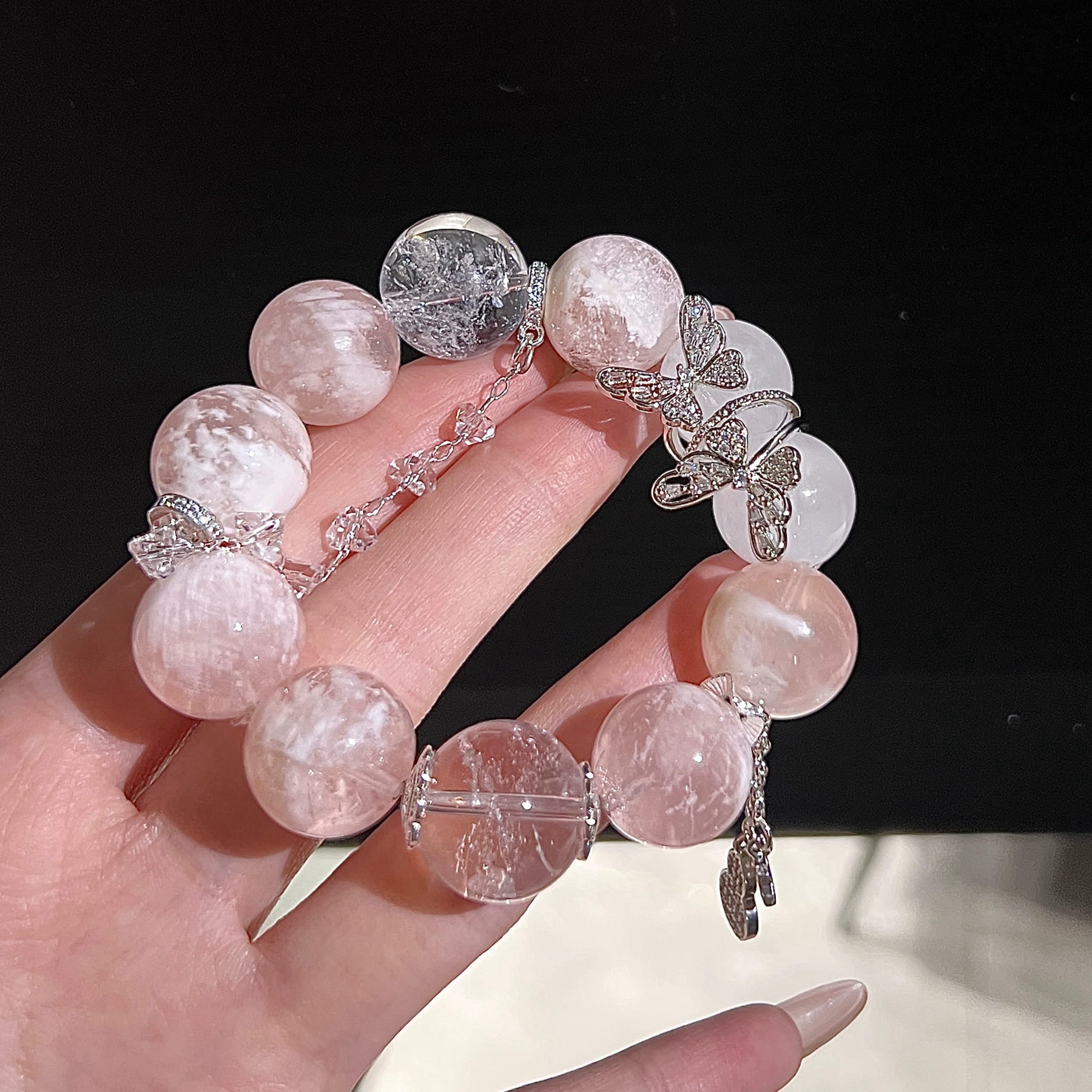 |Love|Magnetic Charm Cuff – Crystal Beads for Love & Social Success