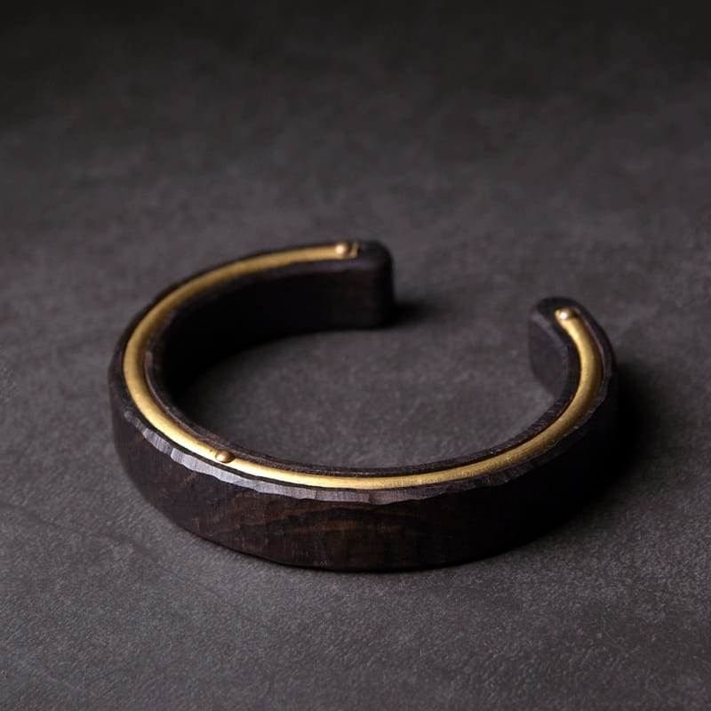 |Health|Energy Harmonizer Cuff – Unisex Ebony & Brass Bracelet for Protection & Balance