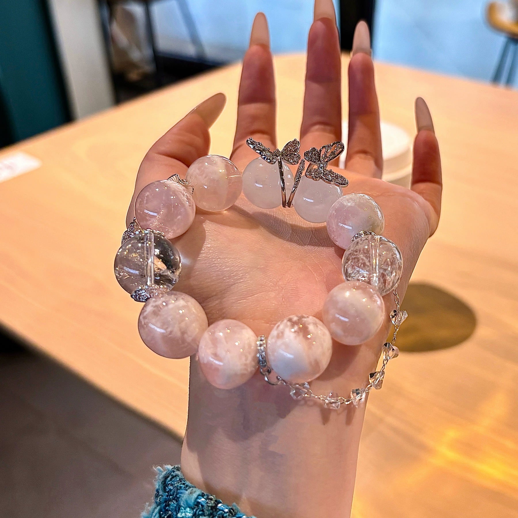 |Love|Magnetic Charm Cuff – Crystal Beads for Love & Social Success