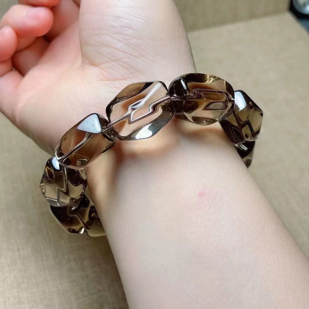 |Health|Career and Studies | Men's Raw Tea Quartz (Smoky Quartz) Beaded Bracelet